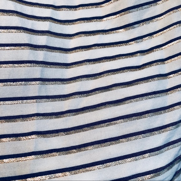 Navy Blue & Gold Woven Light Work Tank w/ Zipper - Picture 4 of 4